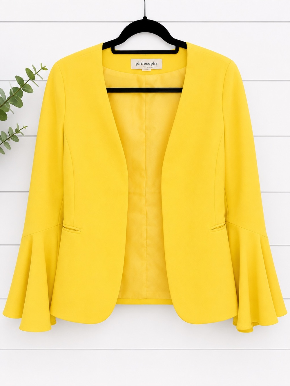 Philosophy by Republic Clothing Yellow Bell Sleeve Blazer | Size 2 - Picture 2 of 11